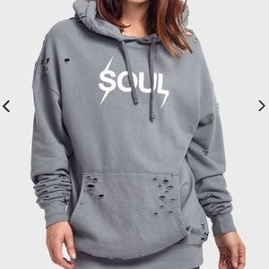 NWOT Distressed Hoodie Sweatshirt